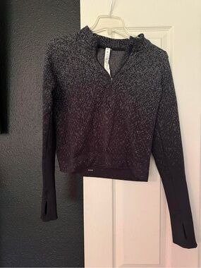 lululemon athletica Black Heathered Quarter-Zip Long Sleeve Top